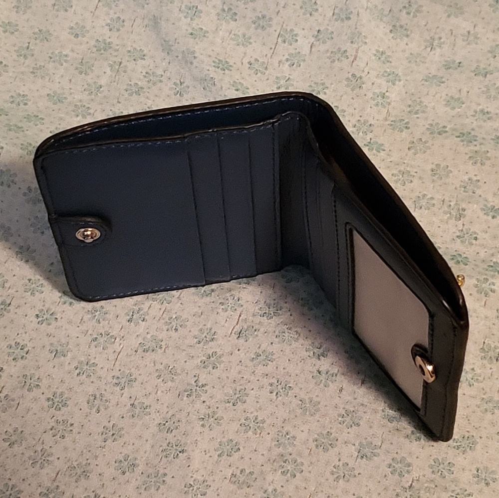 Womens blue leather wallet - Picture 3 of 5